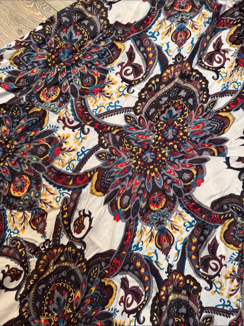 lola White Circle Skirt with Multicolor Paisley Small - Picture 5 of 7